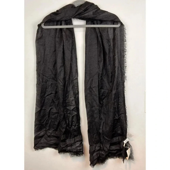 Kinross cashmere scarf lightweight black NWT - Picture 9 of 15